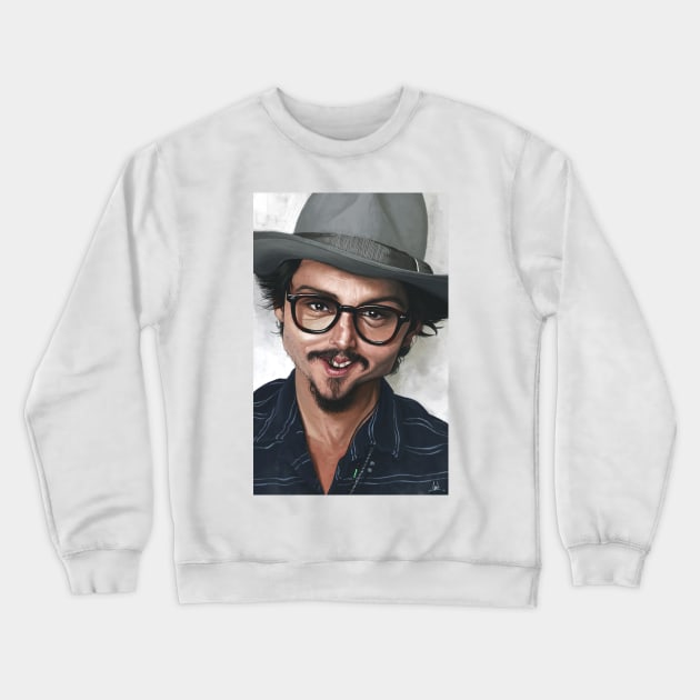 Johnny Depp Crewneck Sweatshirt by metmangindaan